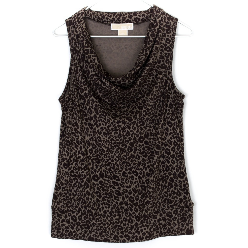Michael Kors Tank Top Leopard Brown Medium AM